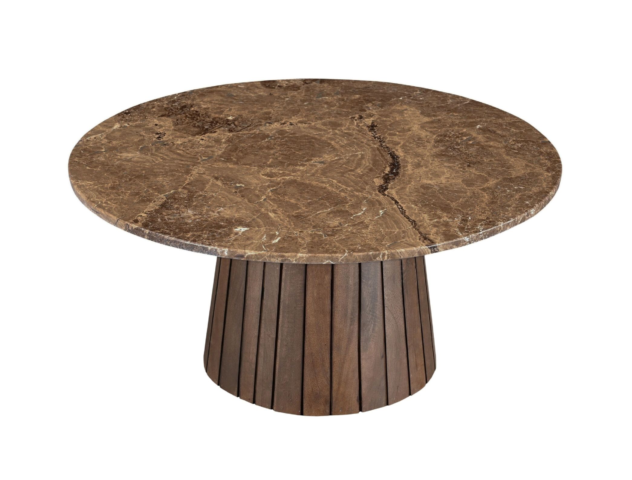 Livingfurn Ronde Salontafel Emperador Marmer, 80cm - Bruin