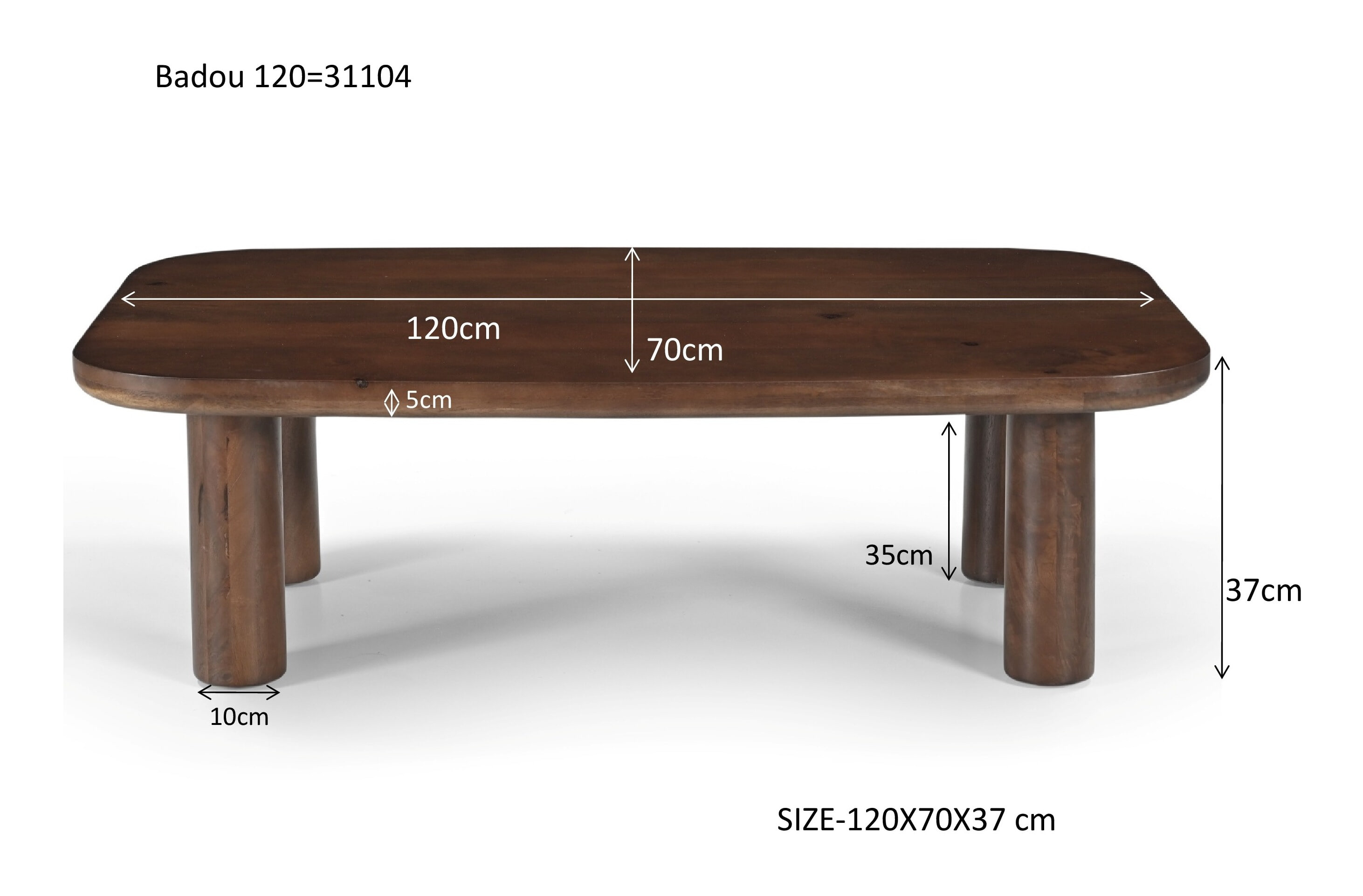 Sohome Salontafel 'Merle' Mangohout, 120 x 70cm