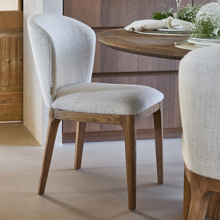 Rivièra Maison Eetkamerstoel Savoy Tweed stof - Antique White