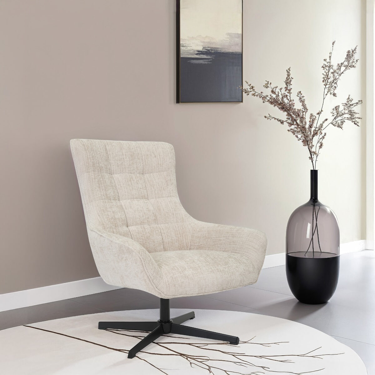 Livingfurn Draaifauteuil Naomi - Toffee