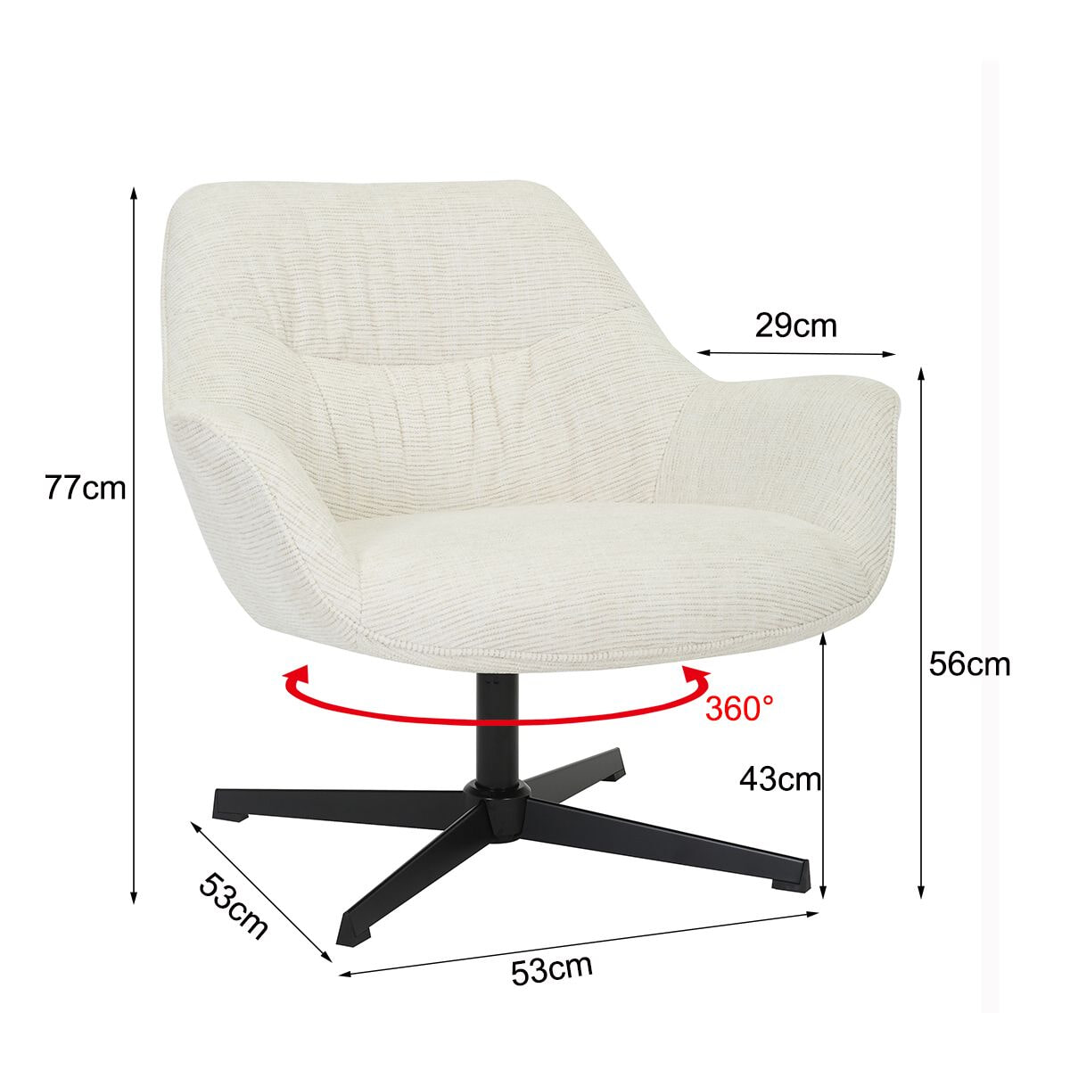 Sohome Draaifauteuil 'Dahlia' Sand