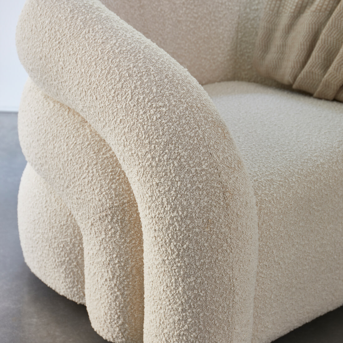 Rivièra Maison Draaifauteuil 'Vittorio' Bouclé, kleur Simply White