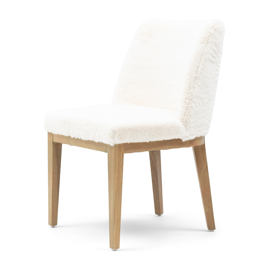 Rivièra Maison Eetkamerstoel 'Whistler' Rubberhout en Faux Fur, kleur Snow