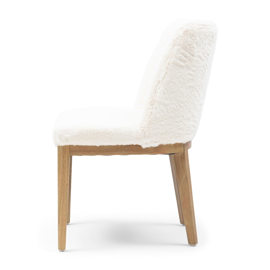 Rivièra Maison Eetkamerstoel 'Whistler' Rubberhout en Faux Fur, kleur Snow