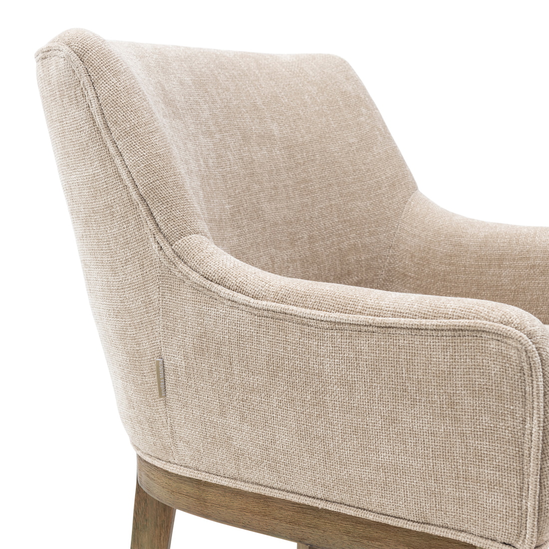 Rivièra Maison Eetkamerstoel 'Whistler' Rubberhout en stof, kleur Natural Linen