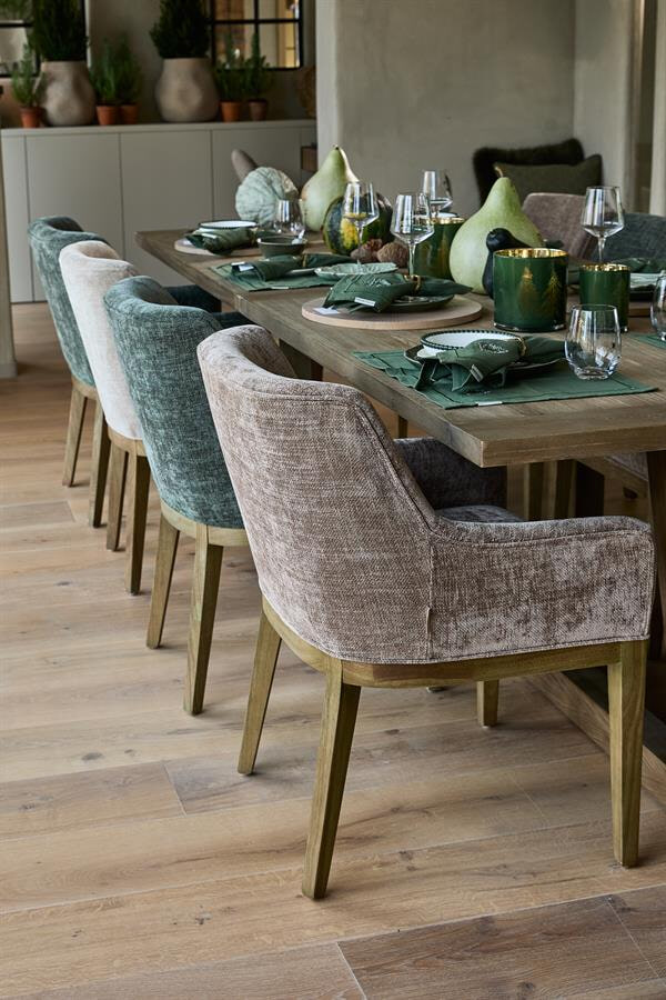 Rivièra Maison Eetkamerstoel 'Whistler' Met armleuning, Geweven stof, kleur Italian Olive