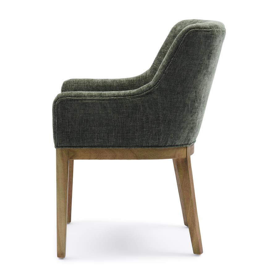 Rivièra Maison Eetkamerstoel 'Whistler' Met armleuning, Geweven stof, kleur Italian Olive