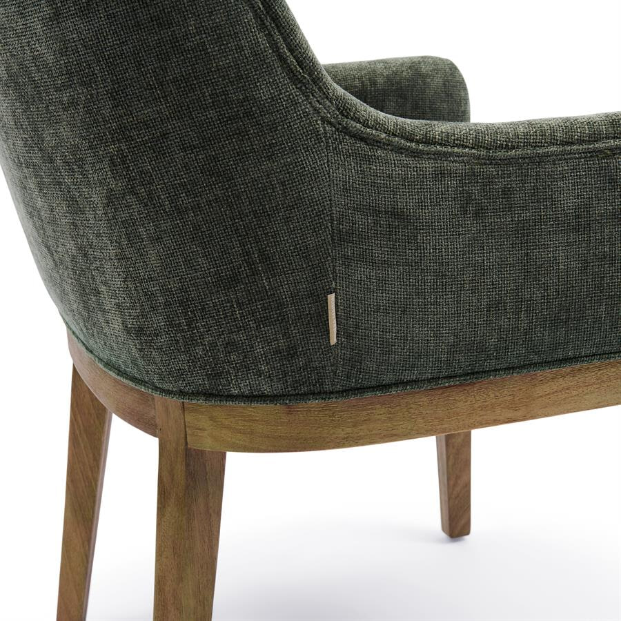 Rivièra Maison Eetkamerstoel 'Whistler' Met armleuning, Geweven stof, kleur Italian Olive