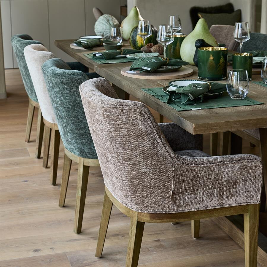 Rivièra Maison Eetkamerstoel 'Whistler' Met armleuning, Geweven stof, kleur Italian Olive