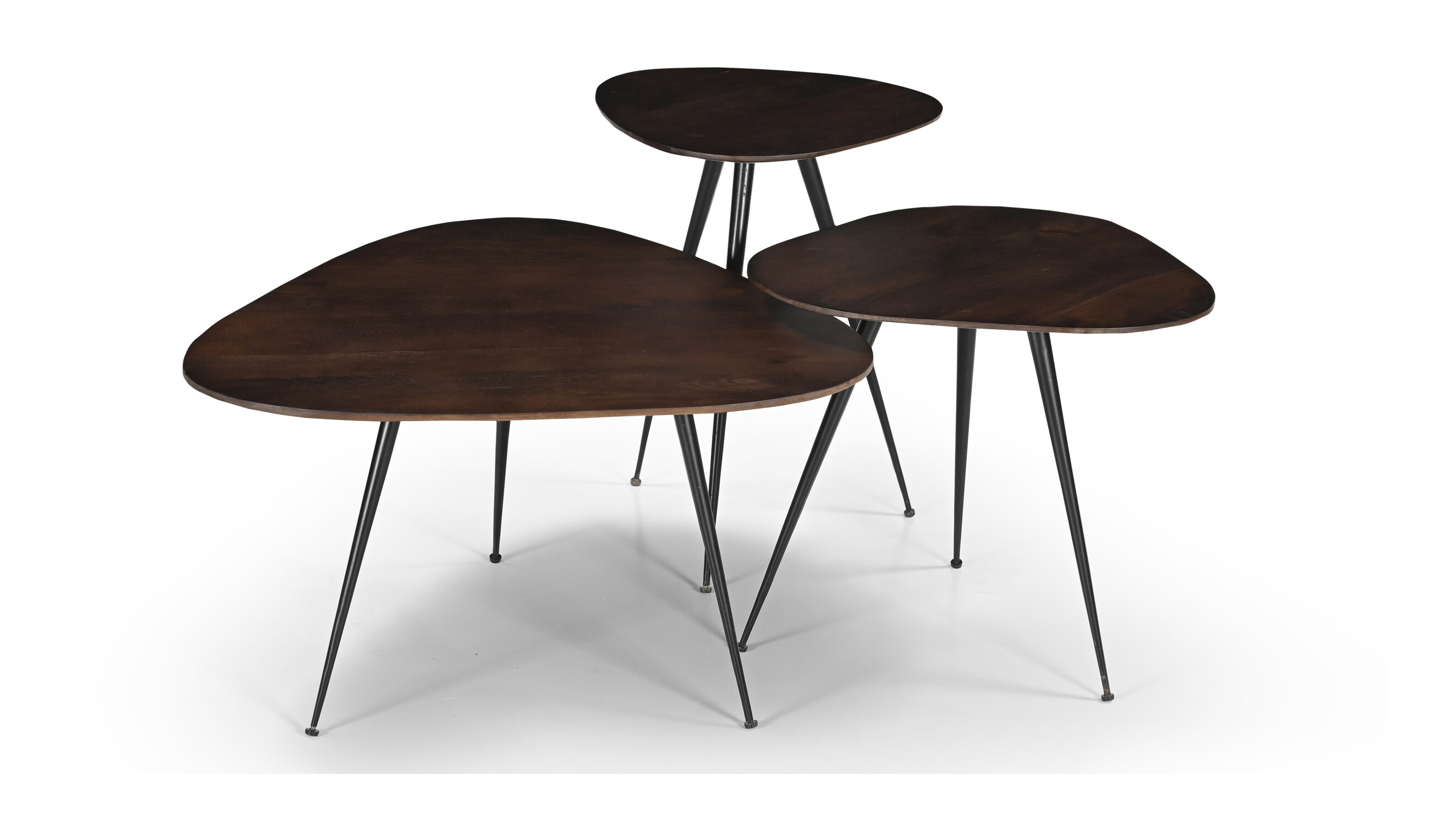Brix Salontafel 'Loua' Mangohout, Set van 3 stuks, kleur bruin