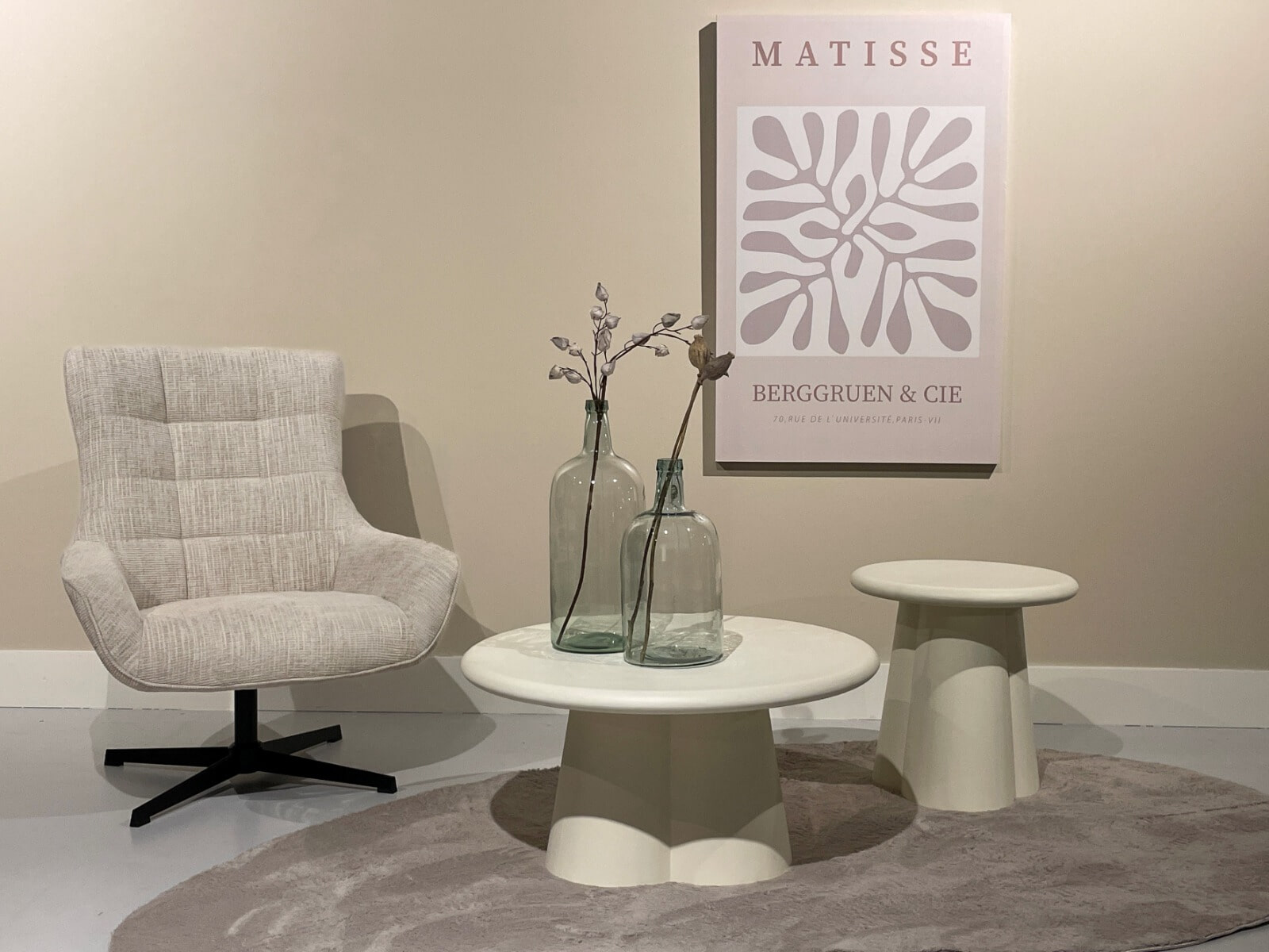 Sohome Ronde Bijzettafel 'Scottie' Beton, 50cm