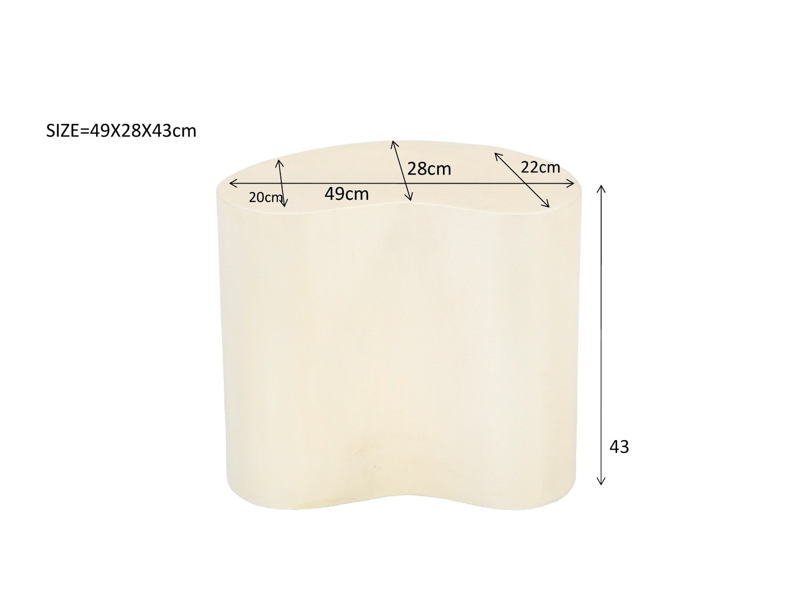 Sohome Organische Salontafel 'Scottie' Beton, 50 x 33cm