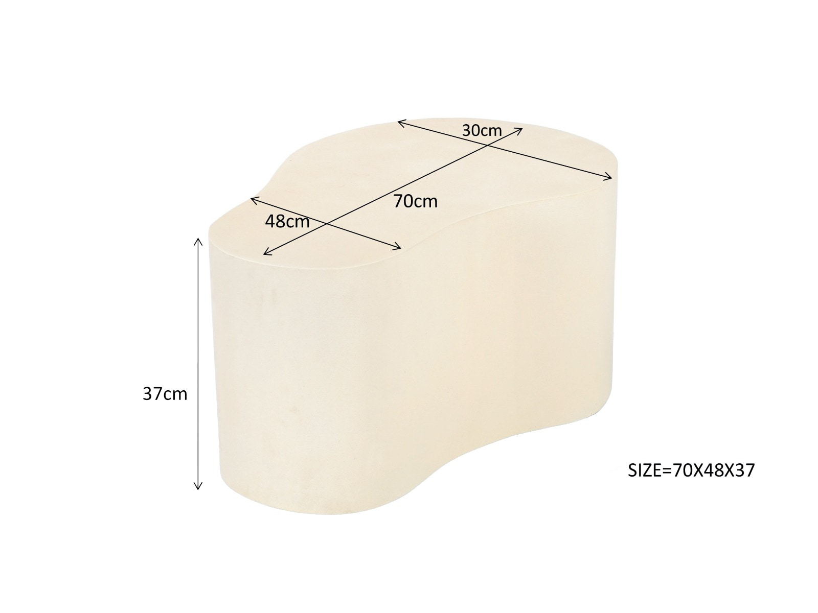 Sohome Organische Salontafel 'Scottie' Beton, 70 x 49cm