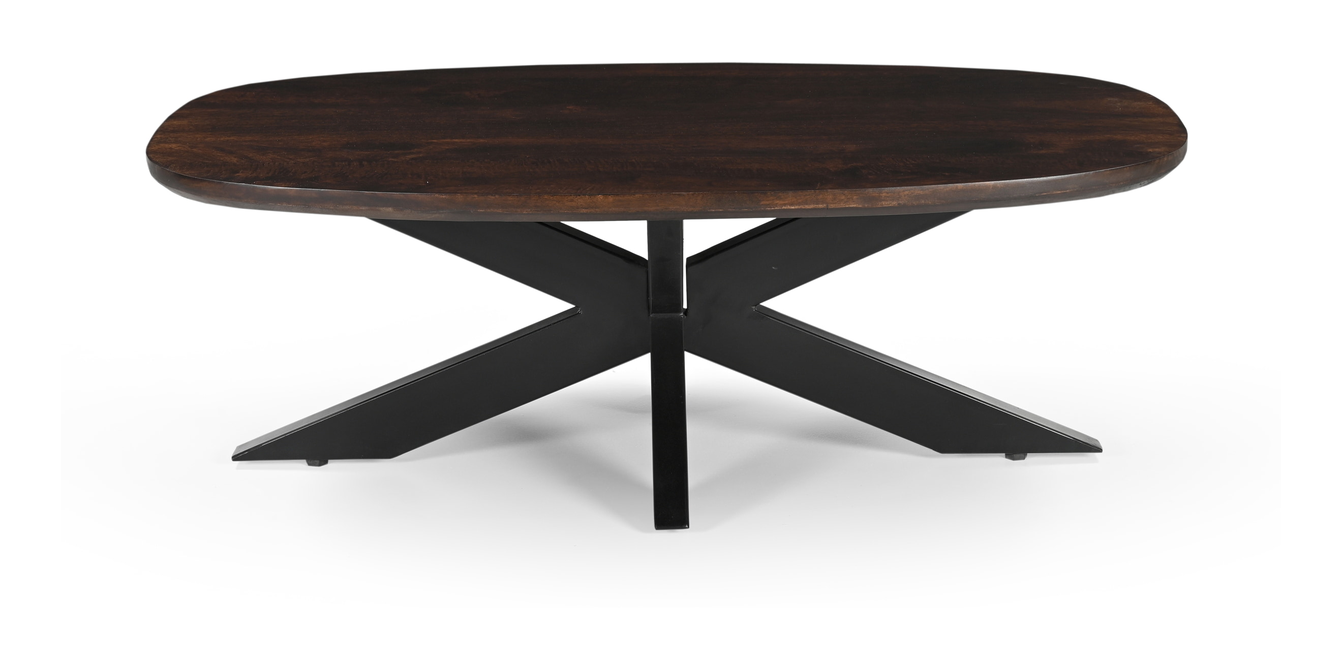 Livingfurn Deens ovale Salontafel 'Jesper' 120 x 75cm, kleur Donkerbruin