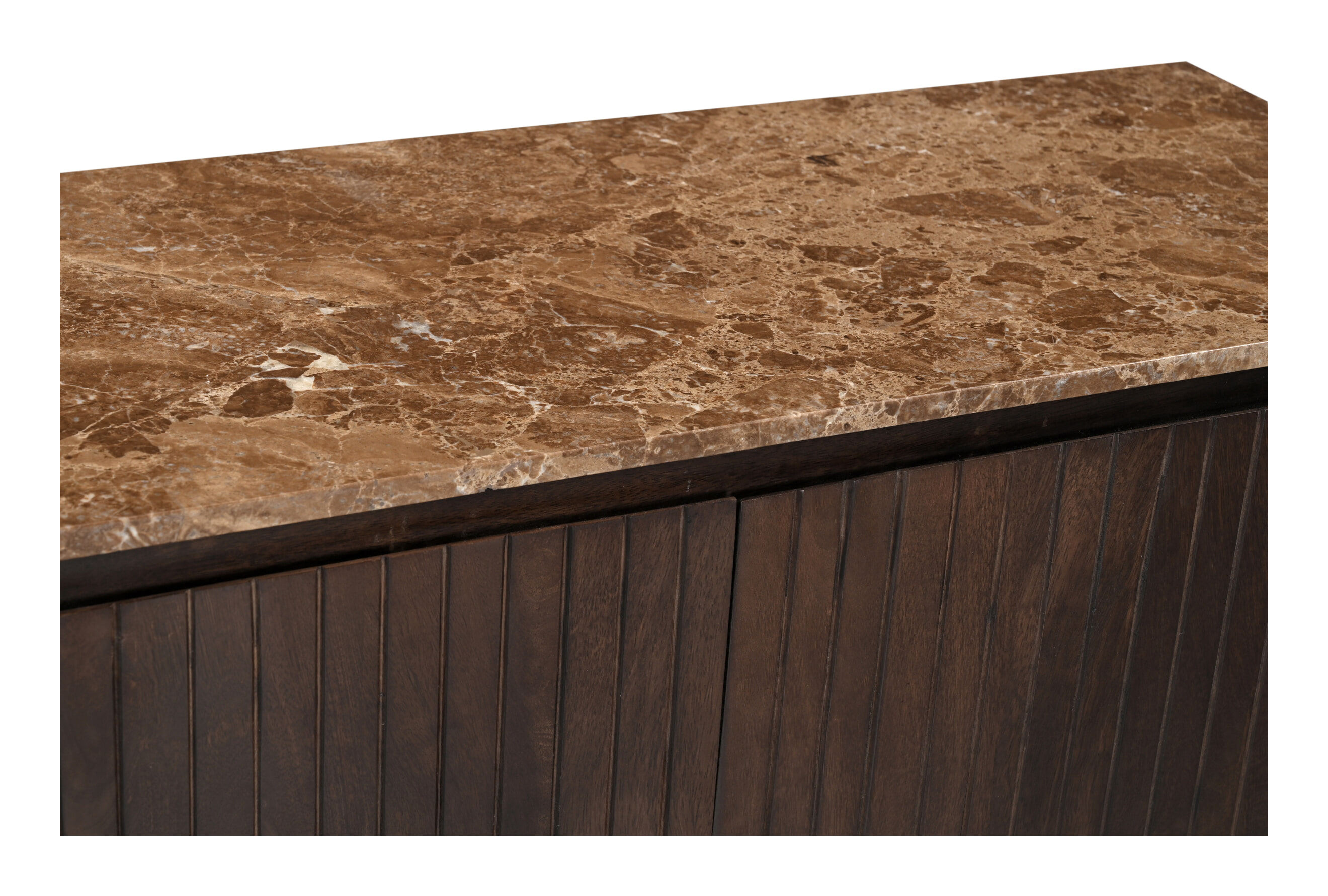 Livingfurn Dressoir 'Noor' Marmer Emperador en mangohout, 115cm