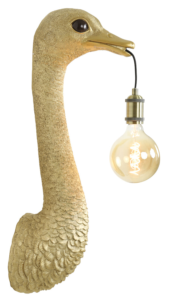 Light & Living Wandlamp 'Ostrich' 72cm, kleur Goud