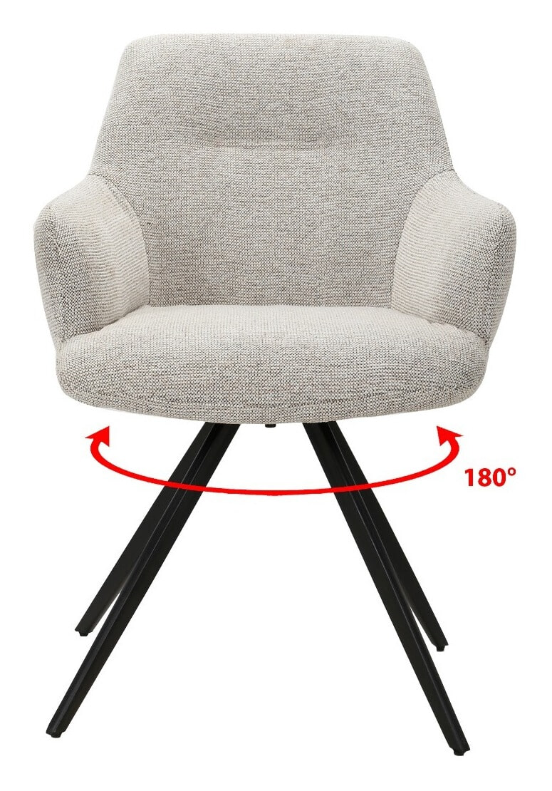 Livingfurn Draaibare Eetkamerstoel 'Doreen' kleur Naturel