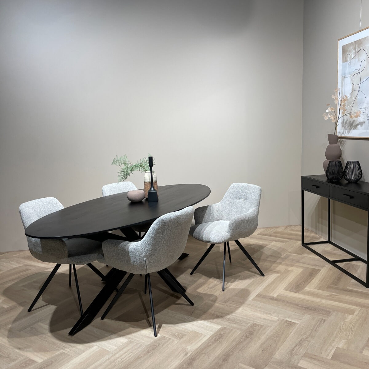 Livingfurn Draaibare Eetkamerstoel 'Doreen' kleur Naturel