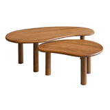 Sohome Organische Salontafel 'Noralie' Mangohout, Set van 2 stuks, kleur Naturel