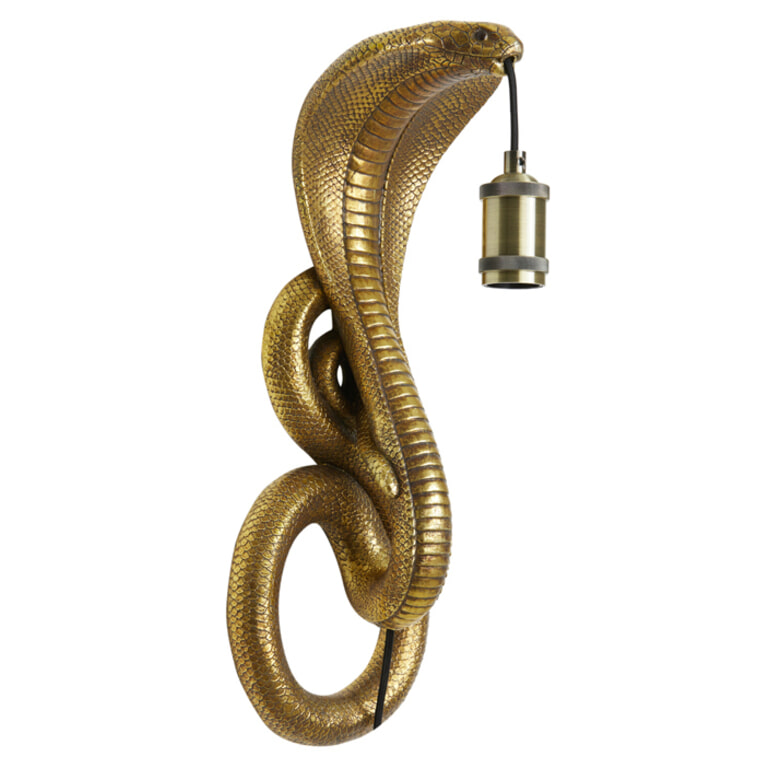 Light & Living Wandlamp 'Snake' 52cm hoog, kleur Antiek Brons