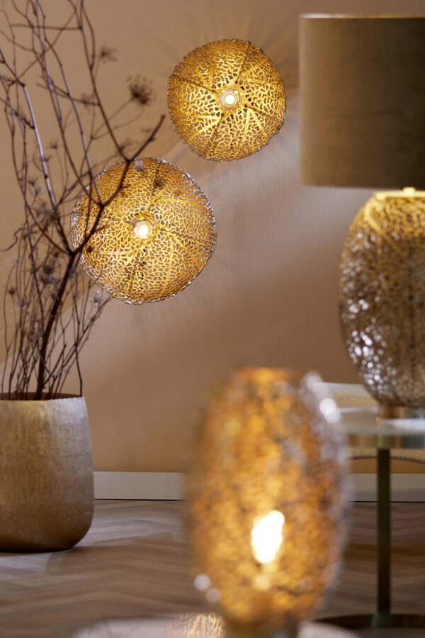 Light & Living Wandlamp 'Sinula' 39cm, kleur Goud