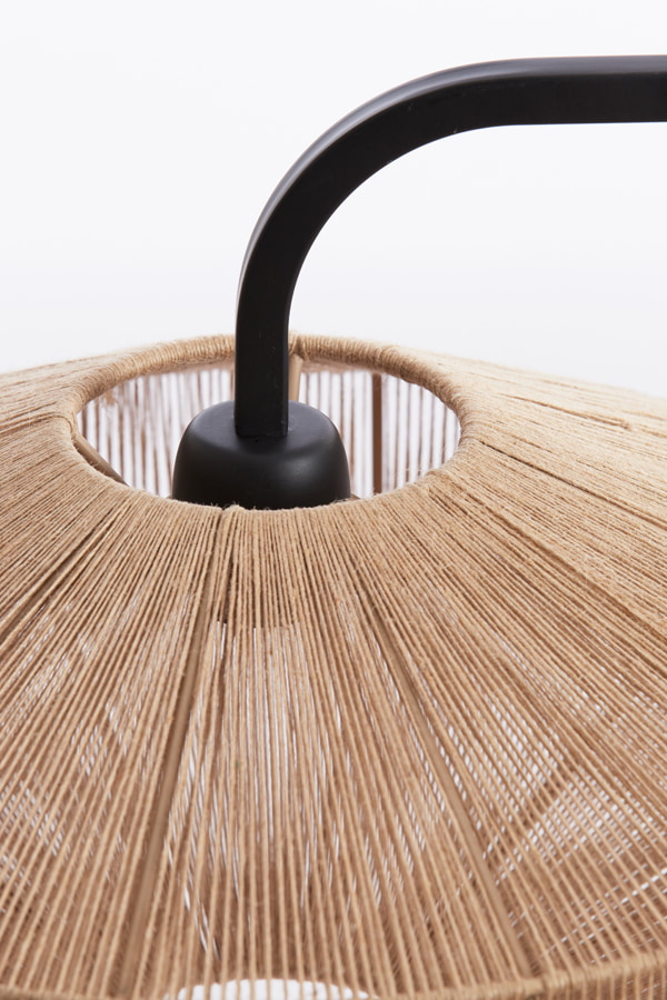 Light & Living Wandlamp 'Lyra' kleur Naturel/Mat Zwart
