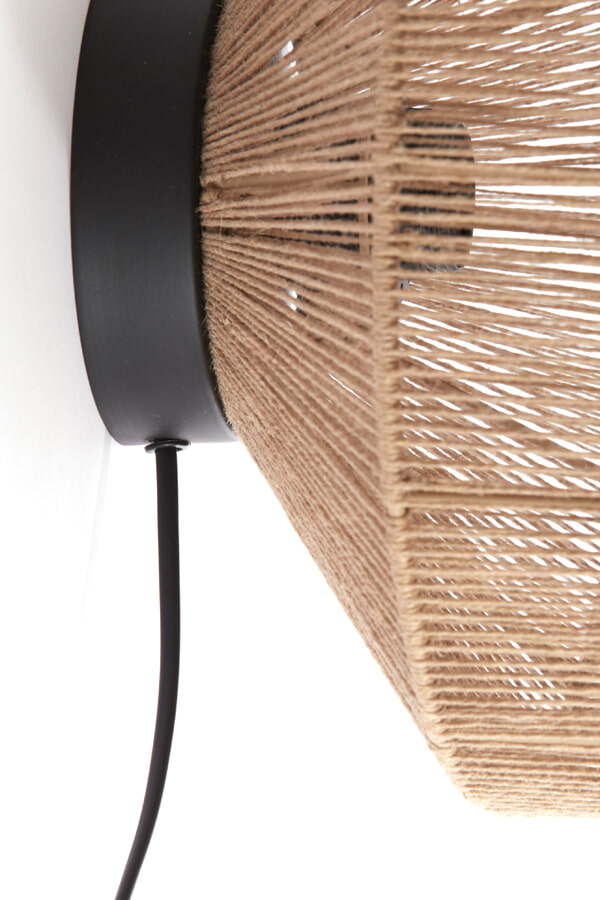 Light & Living Wandlamp 'Lyra' Ø31cm, kleur Naturel/Mat Zwart