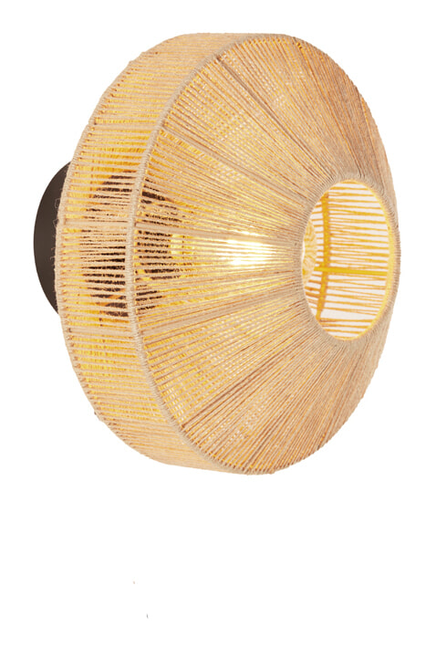 Light & Living Wandlamp 'Lyra' Ø31cm, kleur Naturel/Mat Zwart