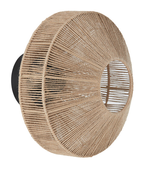 Light & Living Wandlamp 'Lyra' Ø31cm, kleur Naturel/Mat Zwart