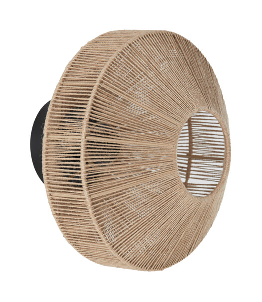 Light & Living Wandlamp 'Lyra' kleur Naturel/Mat Zwart