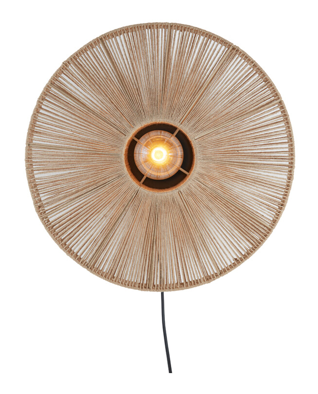 Light & Living Wandlamp 'Lyra' Ø43cm, kleur Naturel/Mat Zwart
