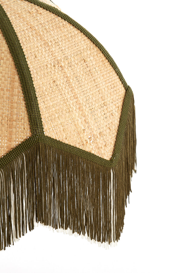 Light & Living Wandlamp 'Sulina' Raffia, kleur Naturel/Groen