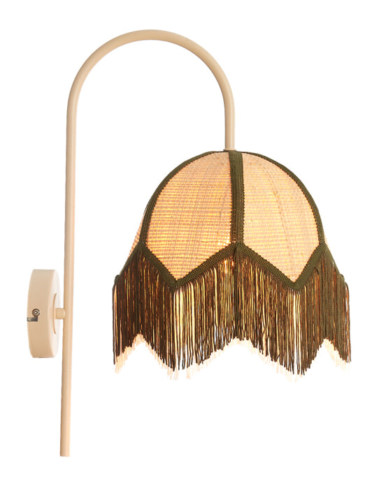 Light & Living Wandlamp 'Sulina' Raffia, kleur Naturel/Groen