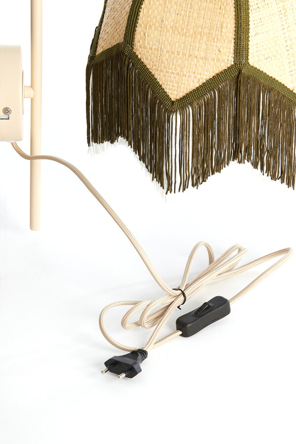 Light & Living Wandlamp 'Sulina' Raffia, kleur Naturel/Groen