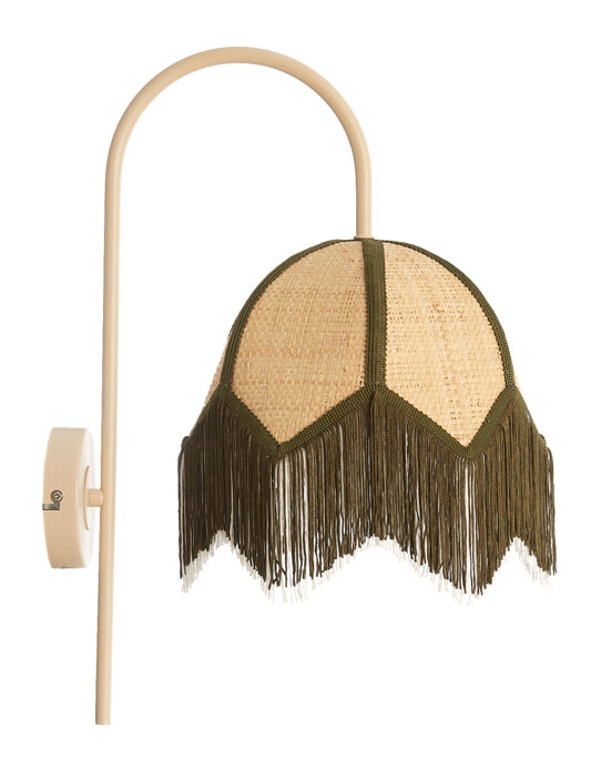 Light & Living Wandlamp Sulina Raffia - Naturel/Groen