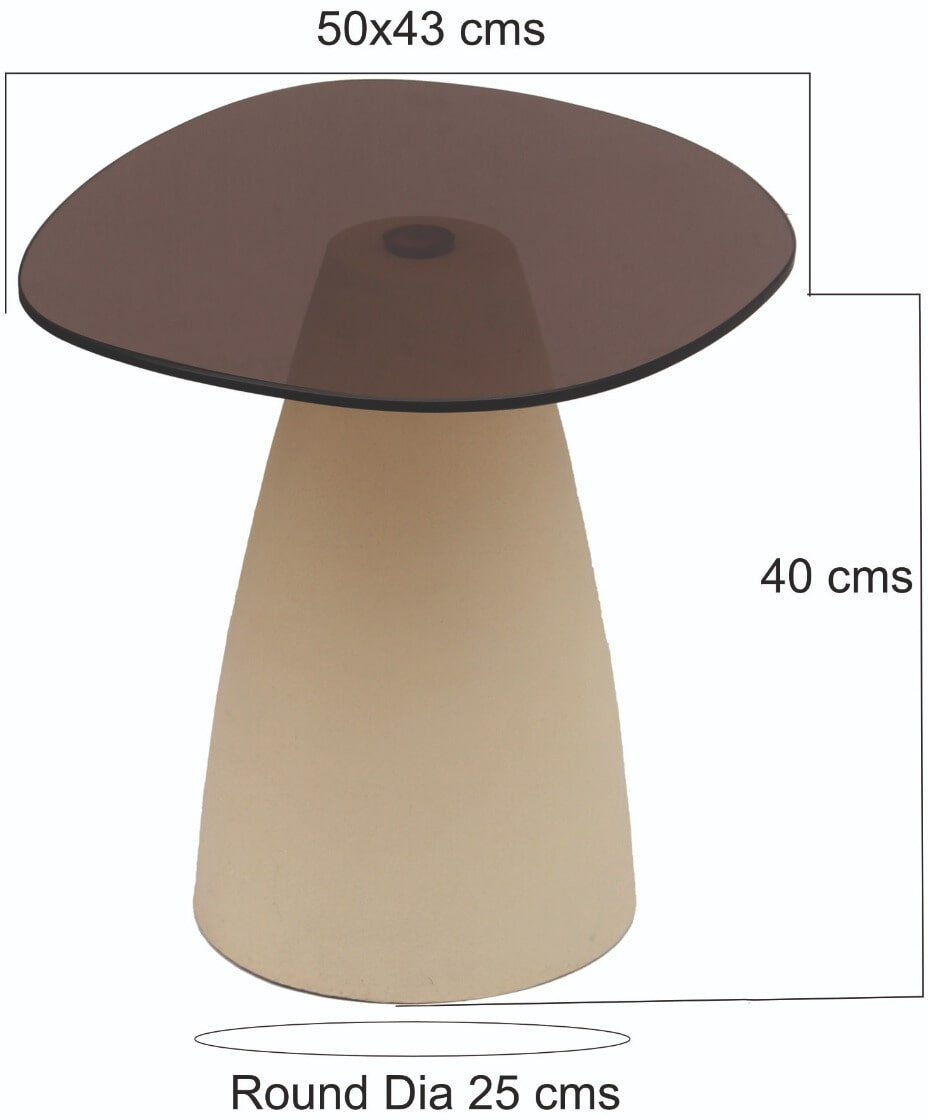 Sohome Organische Salontafel 'Jacky' Glas en betonlook, 50 x 43cm