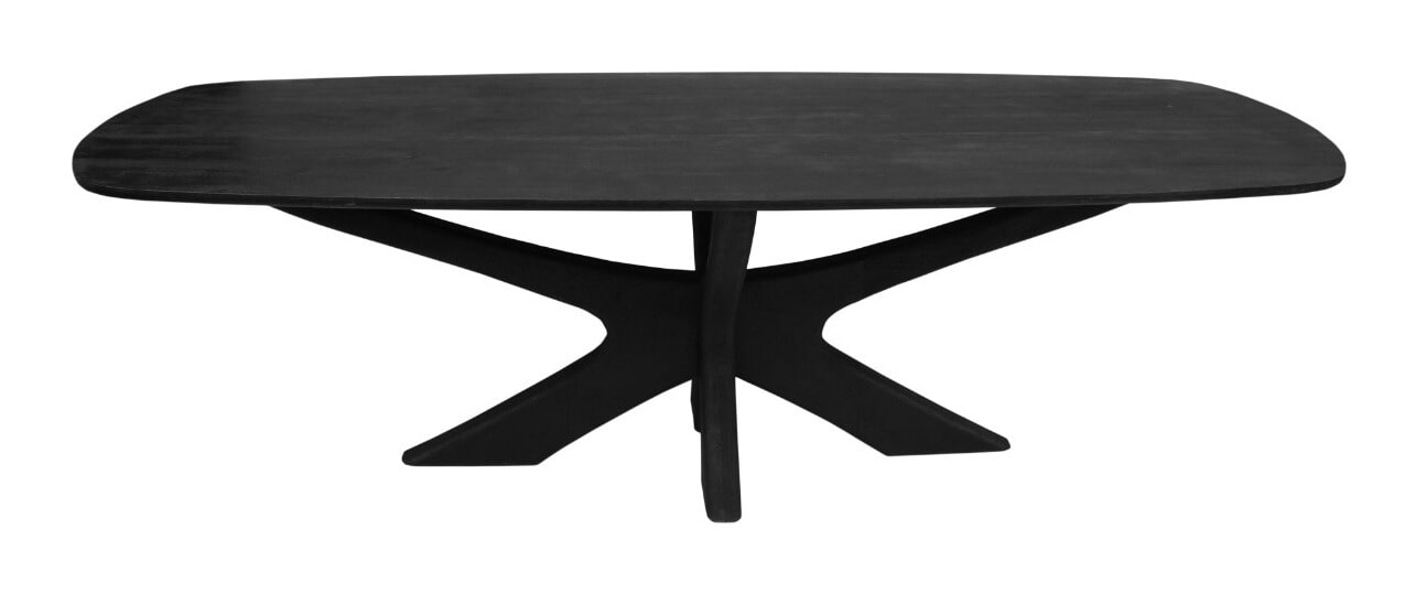 Sohome Deens Ovale Eettafel 'Mabel' Mangohout, 250 x 105cm, kleur Zwart