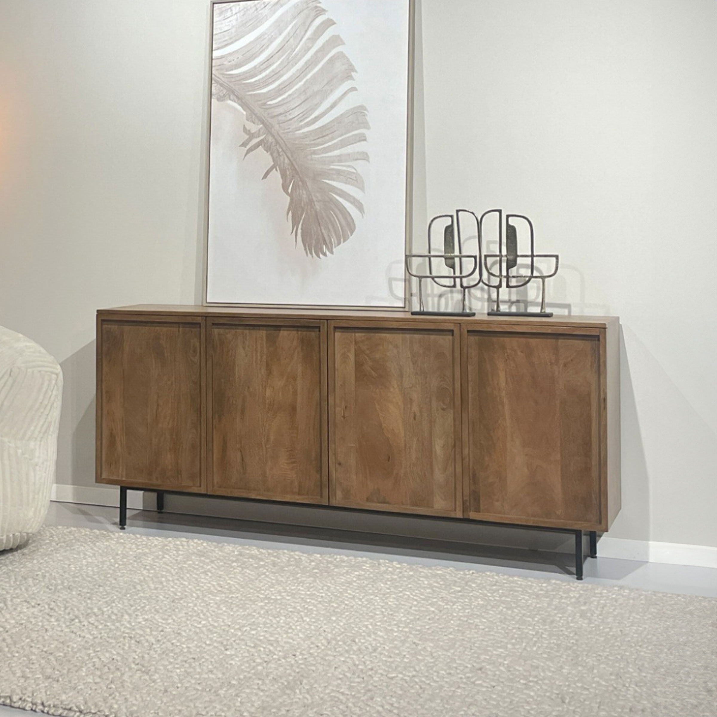 Livingfurn Dressoir Elan Mangohout, 180cm - Bruin