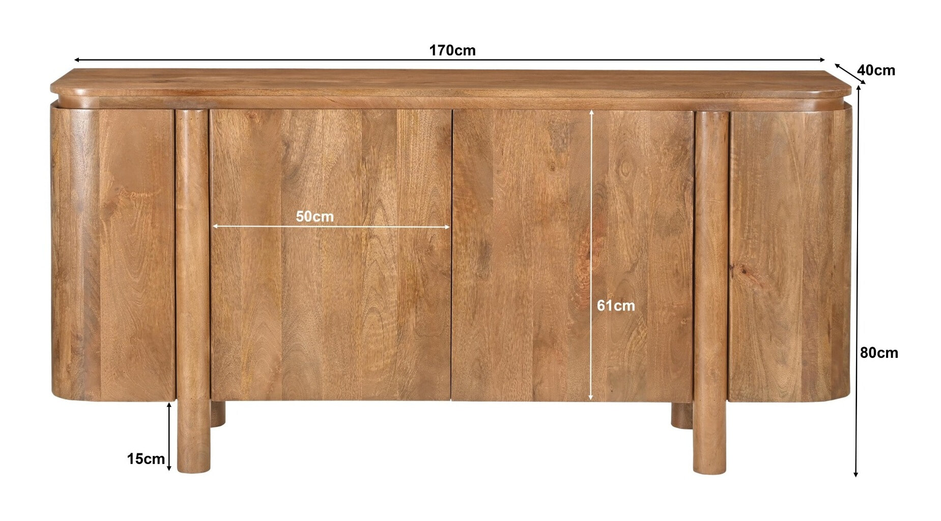 Livingfurn Dressoir 'Salano' Mangohout, 170 cm
