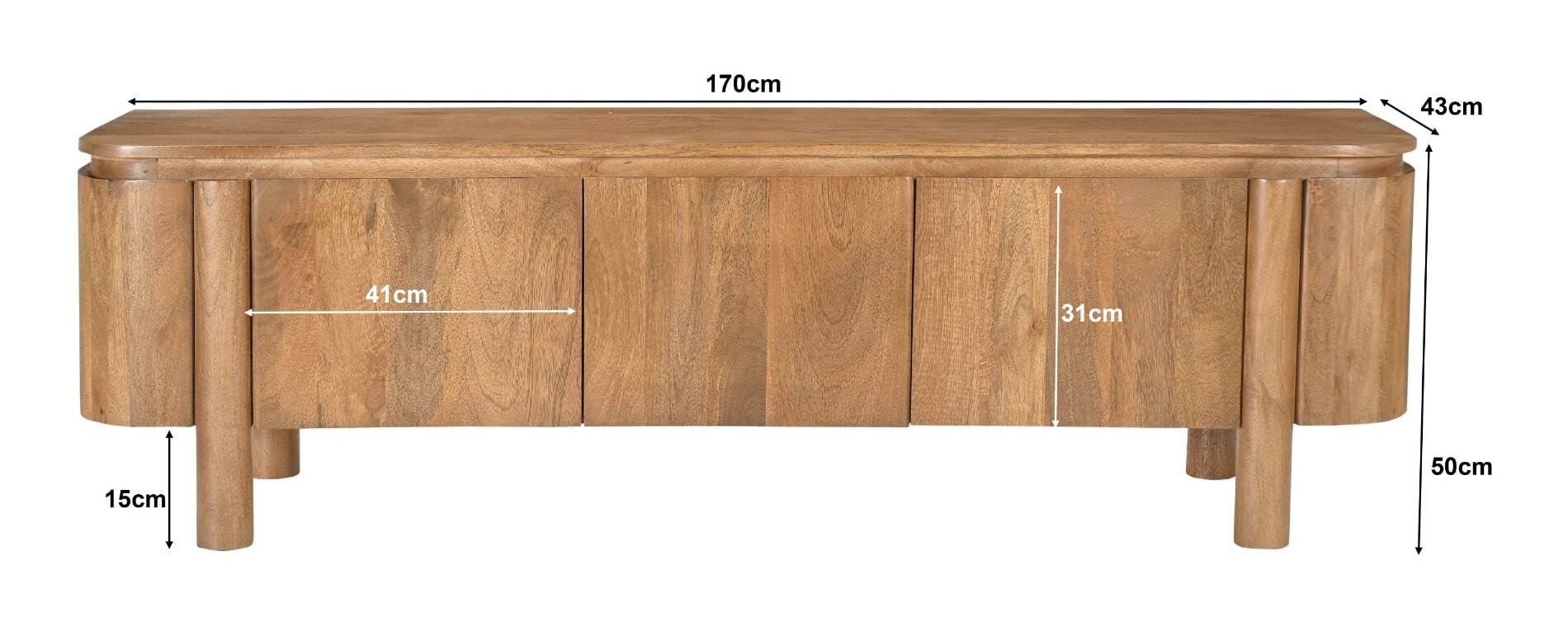 Livingfurn TV-meubel 'Salano' Mangohout, 170 cm