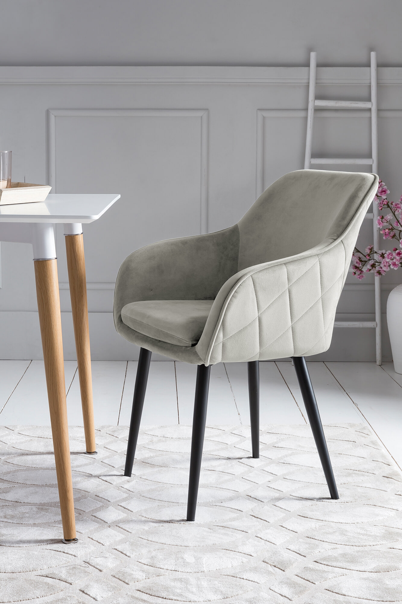 Artistiq Eetkamerstoel 'Juna' Velvet, kleur beige
