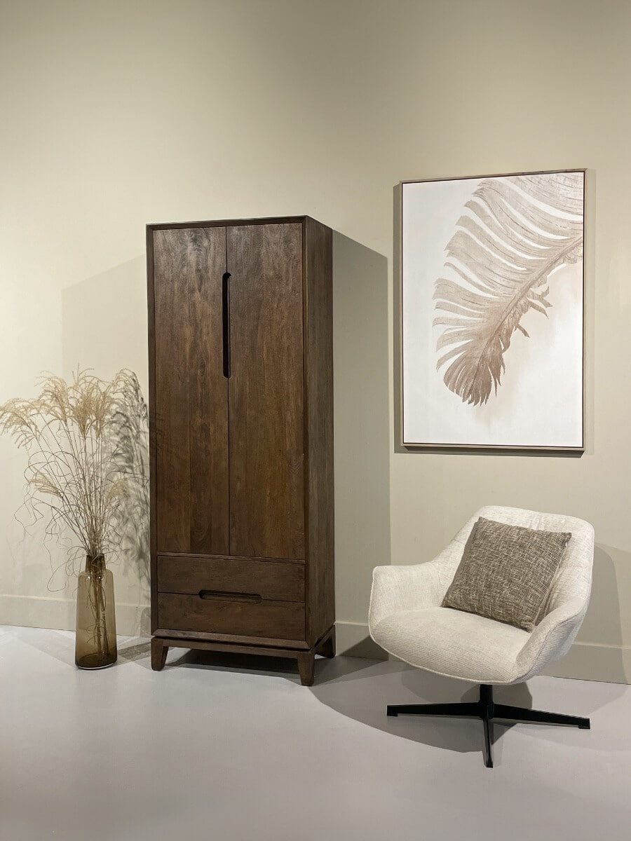 Livingfurn Opbergkast 'Cortez' Mangohout, 200 x 75cm