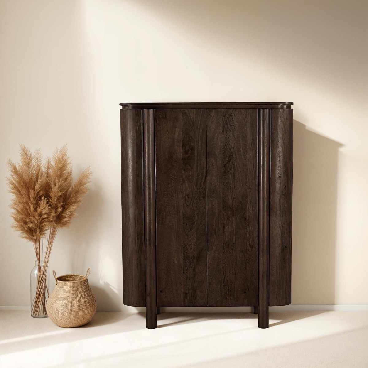 Livingfurn Opbergkast 'Salano' Mangohout, 150 x 115cm, kleur Bruin