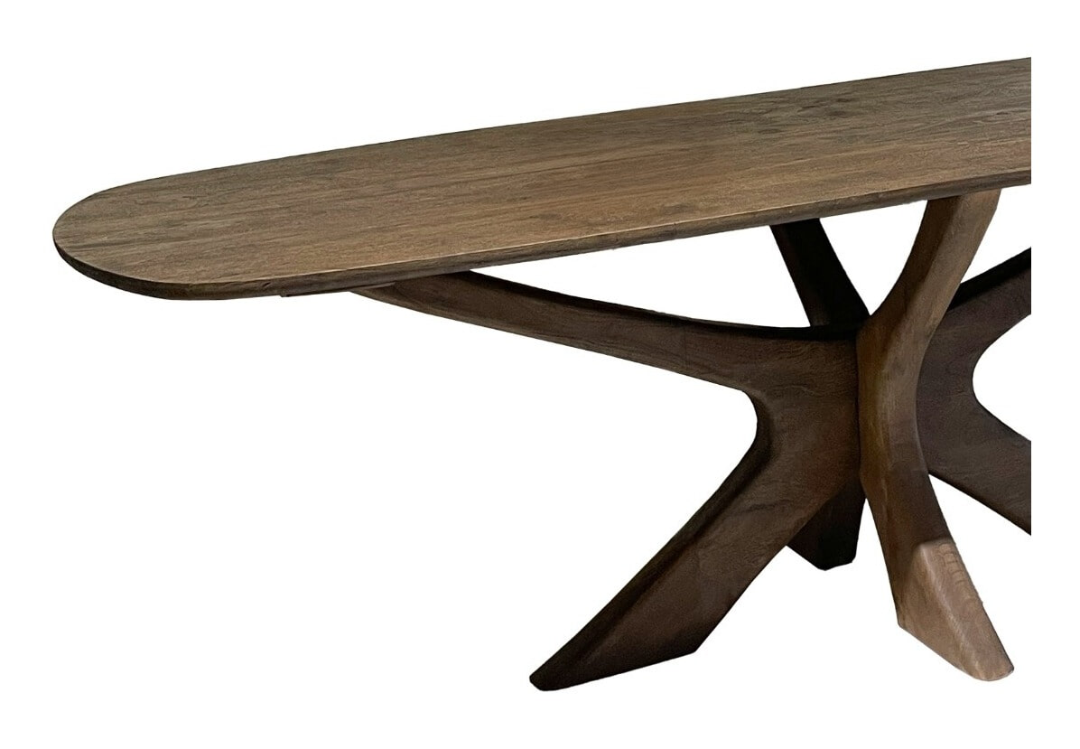 Sohome Deens Ovale Eettafel 'Mabel' Mangohout, 220 x 100cm, kleur Bruin