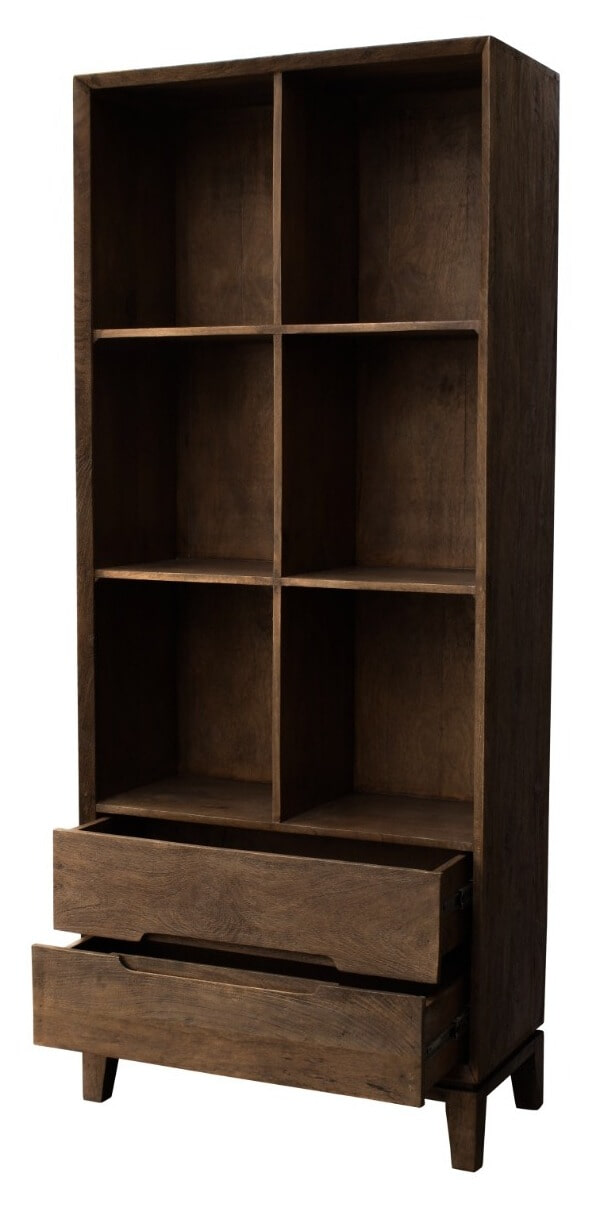 Livingfurn Boekenkast 'Cortez' Mangohout, 200 x 83 cm