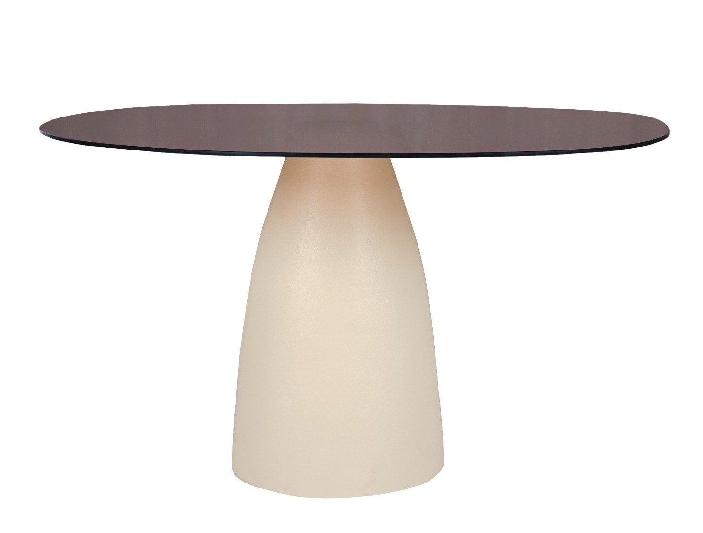 Sohome Organische Eettafel 'Jacky' Glas en betonlook, 140 x 120 cm