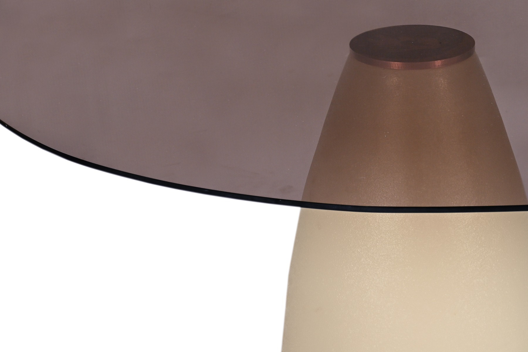 Sohome Organische Eettafel 'Jacky' Glas en betonlook, 140 x 120 cm