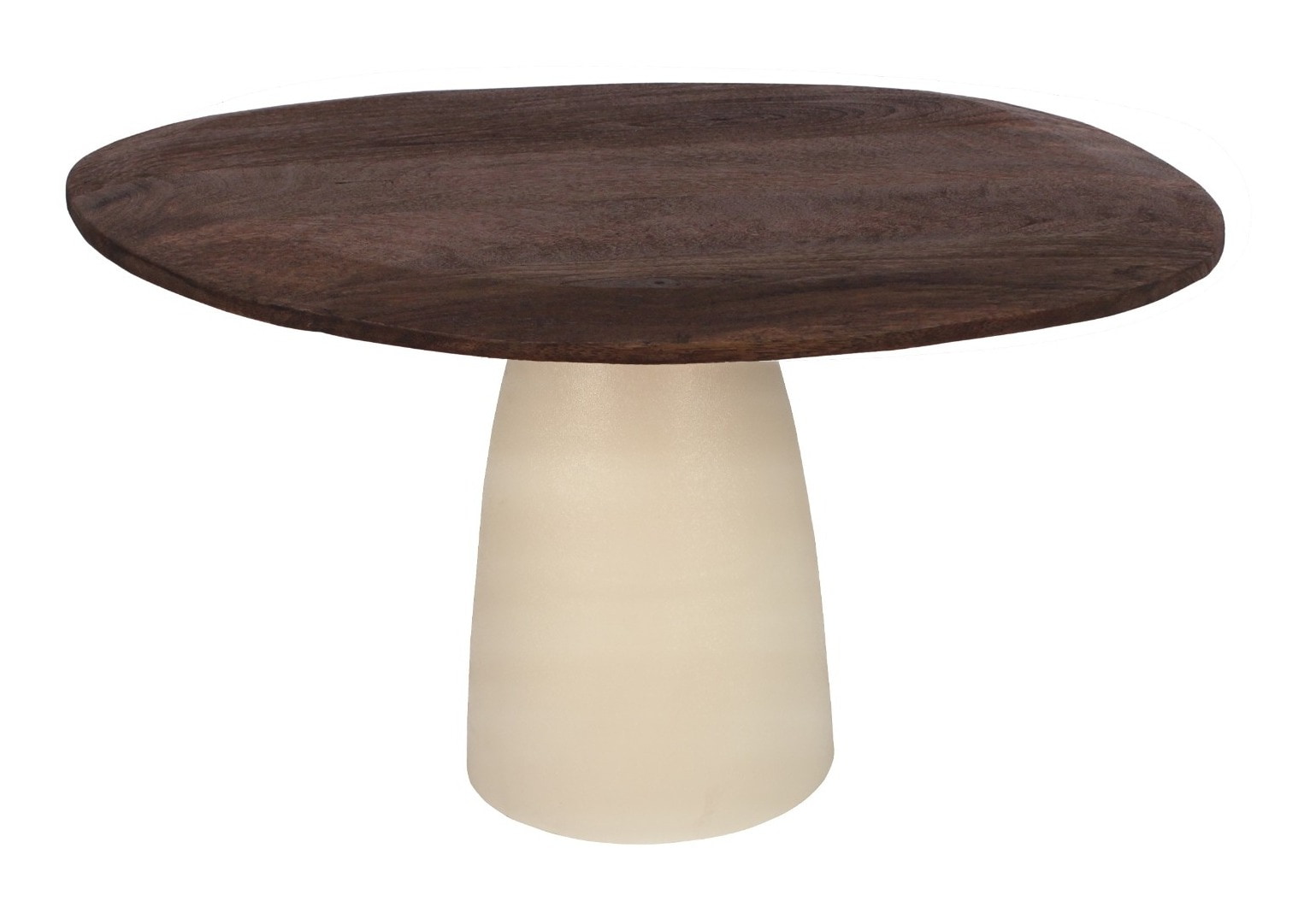 Sohome Organische Eettafel 'Madin' Mangohout, 140 cm, kleur Ivoor
