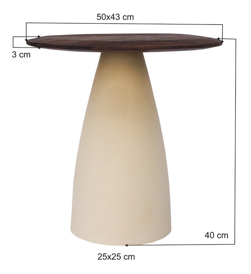 Sohome Organische Salontafel 'Madin' Mangohout, Set van 2 stuks