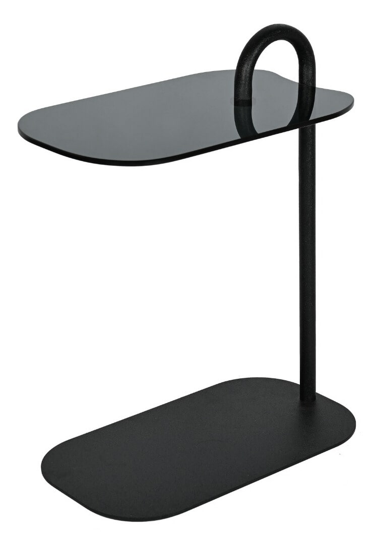 Brix Laptoptafel 'Amy' Glas en staal, kleur Zwart